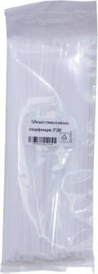 Стяжка для проводов белая 5*300 мм 100 шт. /200