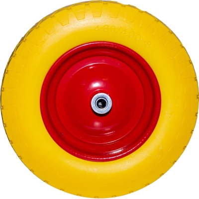 Колесо для тележки ЖЕЛТОЕ PU 4.80/4.00-8 внут. д-16 мм