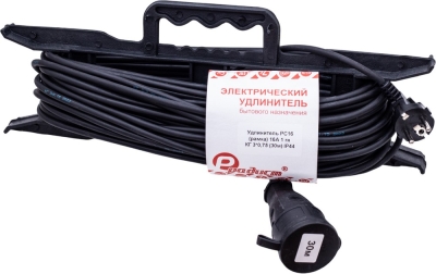 Удлинитель черный на рамке NW-1 10А 1 гн КГ 3х0,75 (30м) IP44 (термоусадка) /6