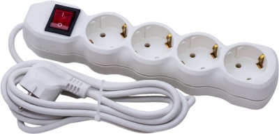 Удлинитель  ПРЕМИУМ С КНОПКОЙ 4гн (3М) У10-004  ПВС 3*0,75 с/з  IRS-201-6с /30