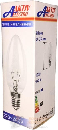 Лампа свеча 40 Вт Е14 (100) КНР