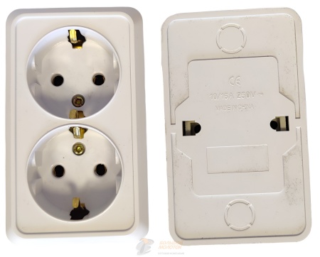Розетка 2 ОП З.К. с керам. осн. 1128 /10 /200