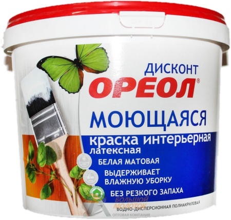 Краска Дисконт ВД интерьер. моющаяся 6,5 кг белая матовая 6519 /2