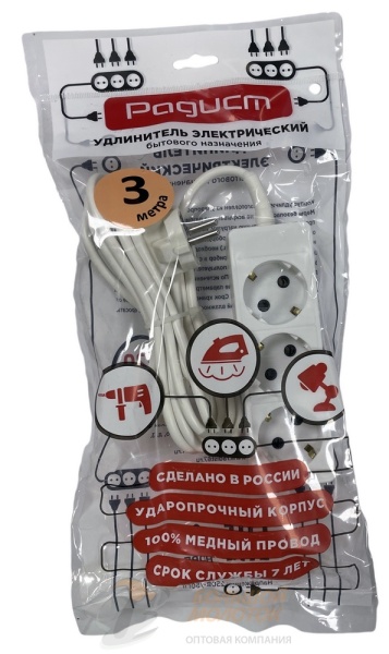 Удлинитель  ПРЕМИУМ  3 м с З.К. Р16-012 16А 3 гн ПВС 3*1 /30