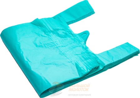 Пакет "Майка" 33*55/8*2 К-14 Бирюза 25 мкм 100 шт /20