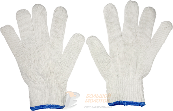 Перчатки х/б белые, плотные /10 /400
