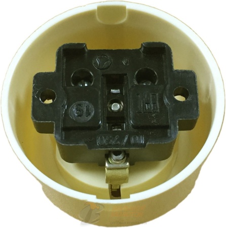 Розетка РА 10-011 1ОП круглая, белая, под ЗК