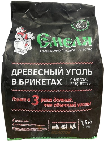 Уголь в БРИКЕТАХ 1,5 кг Емеля /300
