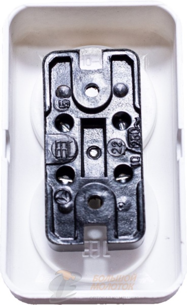 Розетка РА 10-009 2ОП, белая, с КАРБОЛИТ. осн. /130
