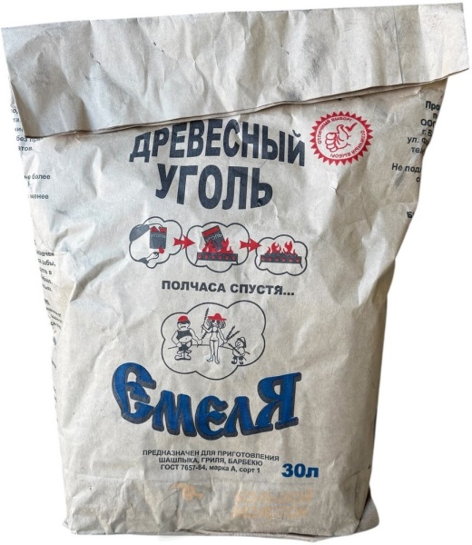 Уголь древесный 30 л Емеля /164