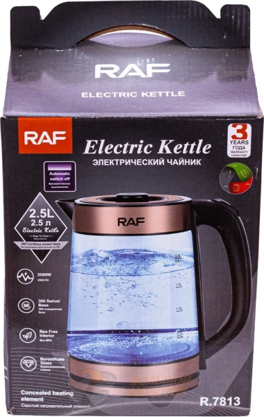 Чайник электрический R7813 (Стеклянный) 2,2 литра /12