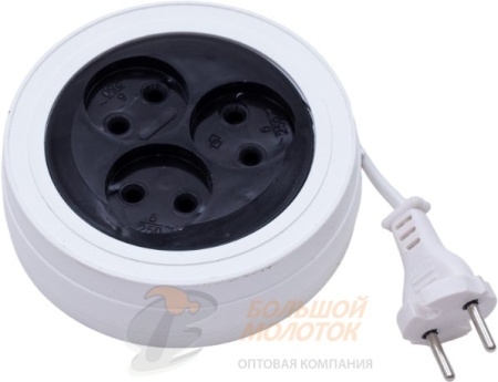 Удлинитель РУЛЕТКА ЭКОНОМ Р16-008  6А 3 гн ШВВП 2*0,75 (5м) /40