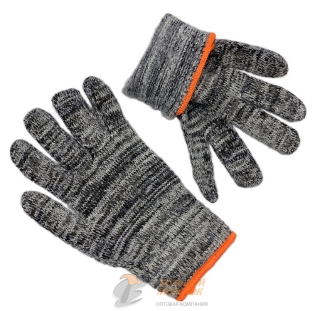 Перчатки зимние с шерстью оранж. кайма №37 /10 /400