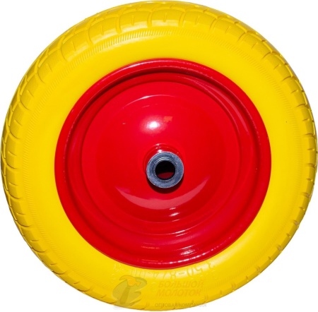 Колесо для тележки ЖЕЛТОЕ PU 4.80/4.00-8 внут. д-16 мм