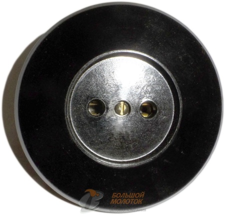 Розетка РС 10-008 1СП круглая, черная