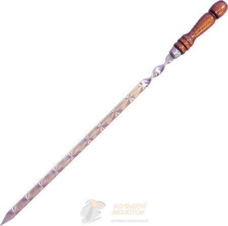 Шампур 450*18 мм для ЛЮЛЯ-КЕБАБ, деревянная ручка /10