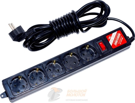 Сетевой фильтр черный 5 м /40