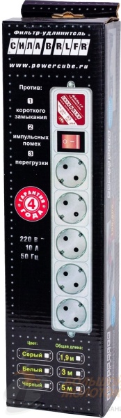 Сетевой фильтр черный 5 м /40