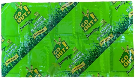 Пластины от комаров Go out 10 шт., без запаха /50