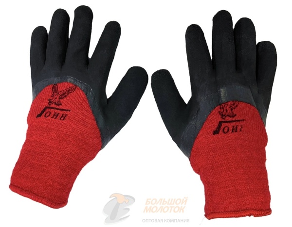 Перчатки теплые с шерстью и обливом №113 /10 /300