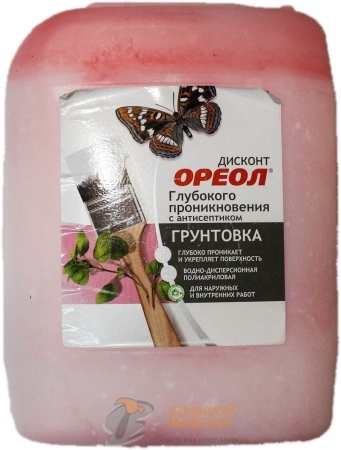 Грунтовка ВД Ореол 5 кг полиакрил, антисептик, внутр./наруж. работы