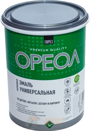 Эмаль акриловая ОРЕОЛ белая матовая 1,1 кг /6