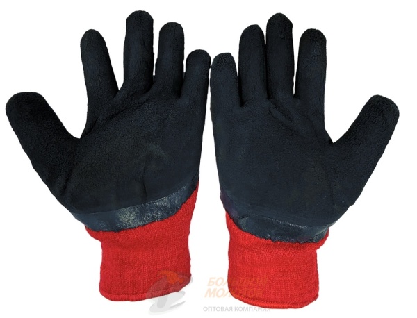 Перчатки теплые с шерстью и обливом №113 /10 /300