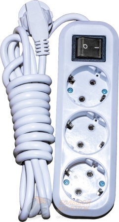 Удлинитель 3 м 3 гнезда с кнопкой /60