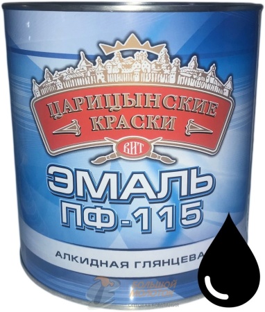 Эмаль ПФ-115 черная 2,7 кг Царицино /6