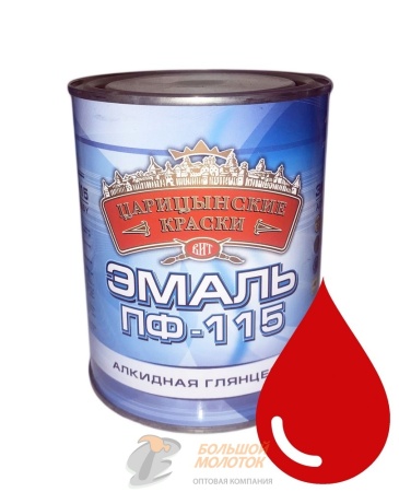Эмаль ПФ-115 красная 0,8 кг Царицино /14