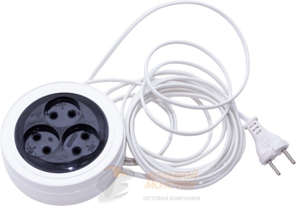 Удлинитель РУЛЕТКА ЭКОНОМ Р16-008  6А 3 гн ШВВП 2*0,75 (5м) /40