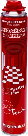 Пеногерметик проф. Pu-Tech FireStop 65 PRO огнестойкая B1 /16