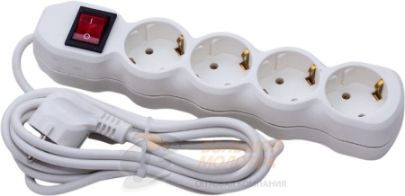 Удлинитель  ПРЕМИУМ С КНОПКОЙ 4гн (3М) У10-004  ПВС 3*0,75 с/з  IRS-201-6с /30