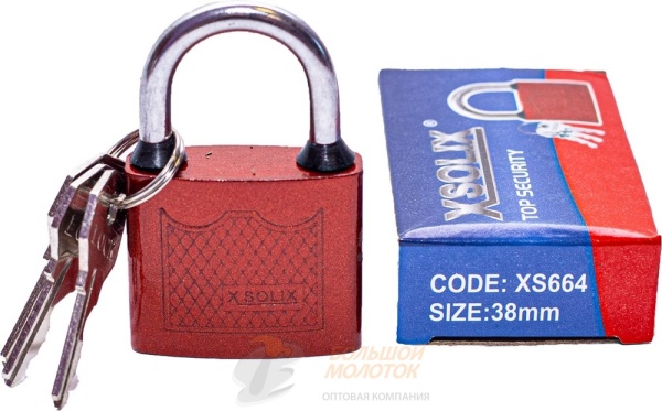 Замок навесной Красный 38 мм XS664 /240