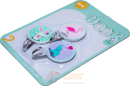 Крючок на липучке 3шт 2 кг ZX-6639 /16