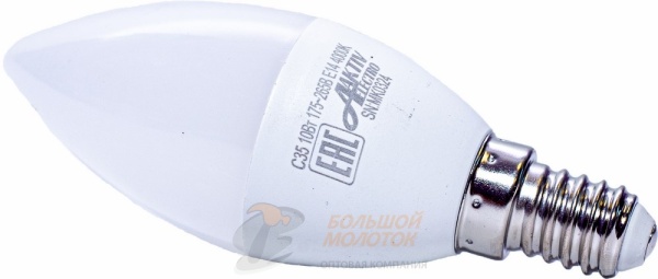 Лампа светодиодная LED- C37 10 Вт 175-265В Е14 4000K СВЕЧА /10 /100