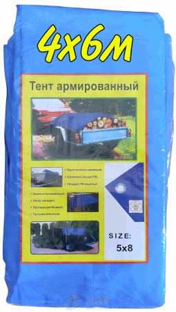 Тент ПХВ синий-белый (син-син)   4*6 м (100 г/м2) /10