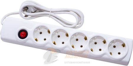 Сетевой фильтр РВС РАДИСТ 16-005 10 А 5 гн с кнопкой ПВС 3х1,0 (1,5м) /22