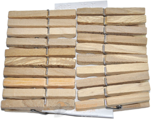 Прищепки деревянные "Кубаночка" большие 20 штук /75