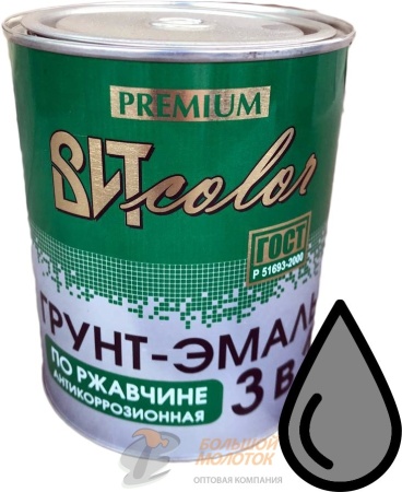Грунт-эмаль по ржавчине 3в1 серая 0,8 кг /14