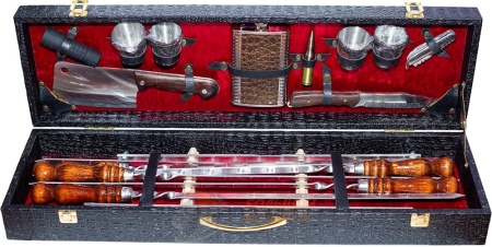 Набор шампуров подарочный, деревянная упаковка