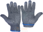 Перчатки серые теплые синяя кайма №34 /10 /400