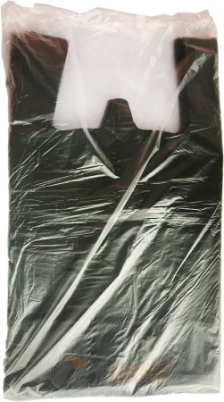 Пакет "Майка" 29*52.5/130 Черный 18 мкм 100 шт /30