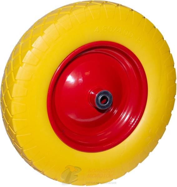 Колесо для тележки ЖЕЛТОЕ PU 4.80/4.00-8 внут. д-16 мм