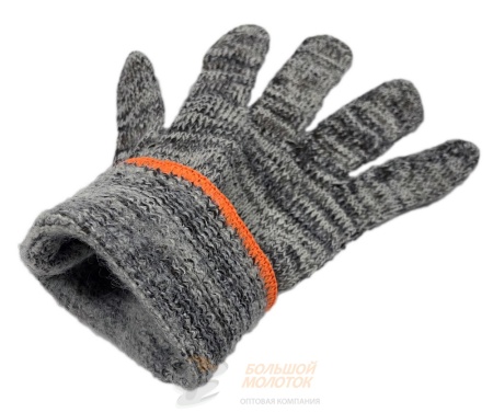 Перчатки зимние с шерстью оранж. кайма №37 /10 /400