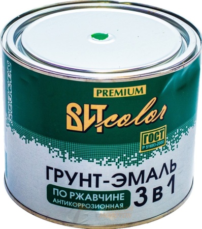 Грунт-эмаль по ржавчине 3в1 зеленая 1,8 кг/6