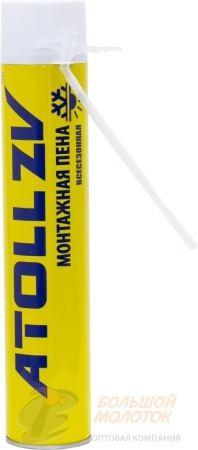 Пена монтажная бытовая "ATOLL ZV" PU 750 мл. (540 гр.) /12