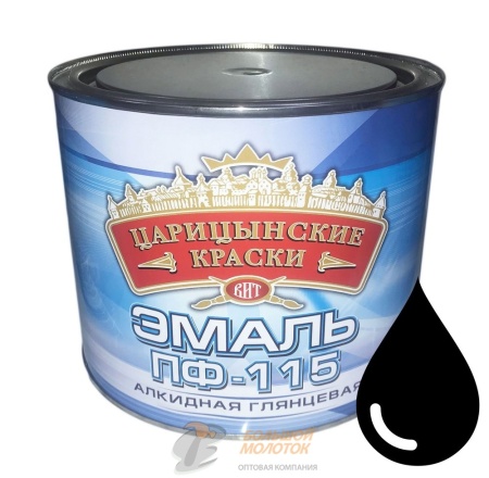 Эмаль ПФ-115 черная 1,9 кг Царицино /6