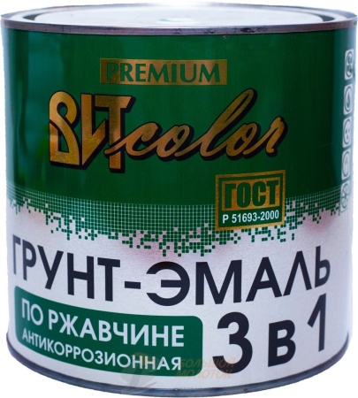 Грунт-эмаль по ржавчине 3в1 зеленая 2,6 кг/6