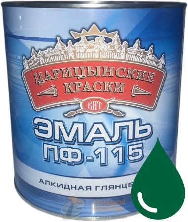 Эмаль ПФ-115 зеленая 2,7 кг Царицино /6